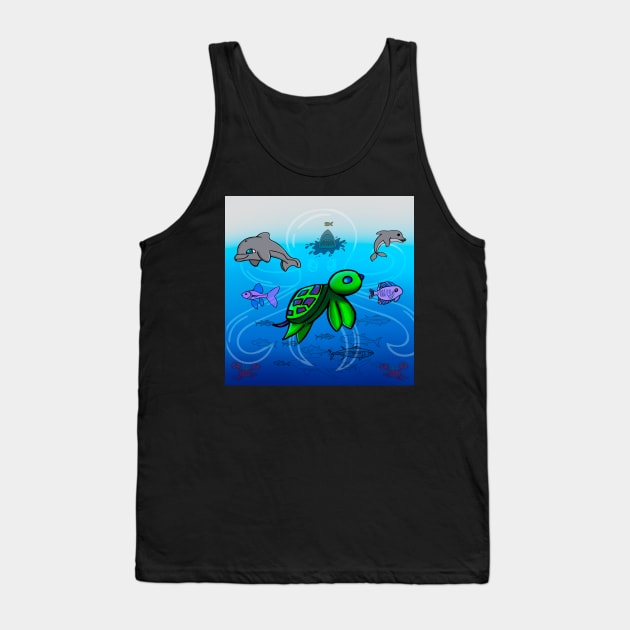 Sea Creatures Underwater Tank Top by MaystarUniverse